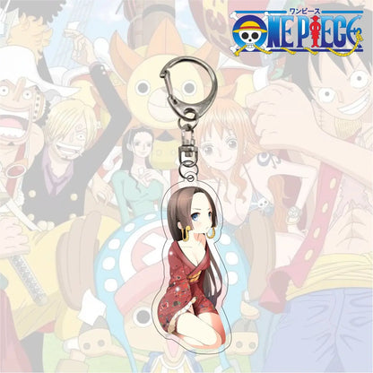 Anime One Piece Trafalgar Law Charlotte Katakuri Nico Robin Nami Chopper Lysop Acryl Schlüsselanhänger Schlüsselanhänger Anhänger Figur Geschenke