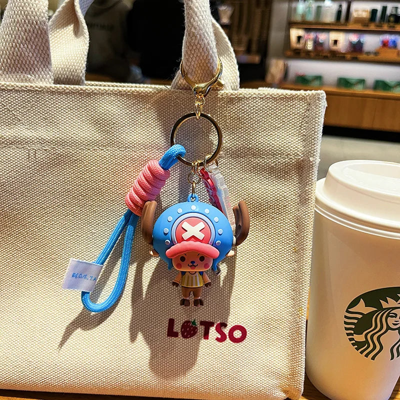Porte-clés dessin animé One Piece, créatif, Luffy, Usopp, Nami, Chopper, Roronoa, Zoro, Sanji, poupée, porte-clés, décoration de sac de voiture, pendentif