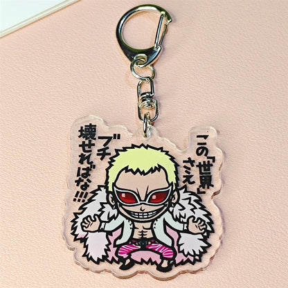 Porte-clés en acrylique Anime - Pendentif personnage de dessin animé Luffy Zoro y2k, adapté aux sacs et aux clés, cadeaux de cosplay, cadeau parfait pour les fans