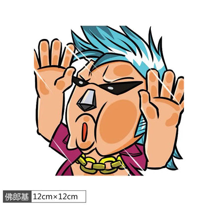 1 autocollant en vinyle One Piece Luffy, dessin animé amusant, pour fenêtre de voiture, ordinateur portable, bouteille d'eau, PVC