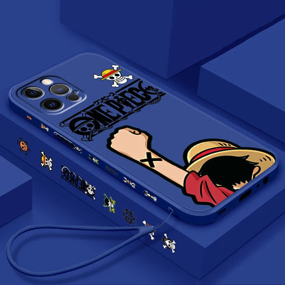 Anime One Piece Sanji Soft TPU Cover For iPhone 16 15 14 13 12 11 Pro Max Plus Left Rope Shockproof Liquid Phone Case