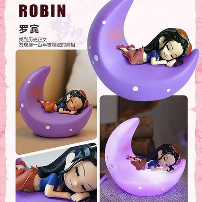 One Piece Luffy Zoro Nami Sanji Night Light Anime Figure Lamp Soft Light Bedroom Bedside LED Light Room Children Toys Gift