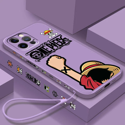 Anime One Piece Sanji Soft TPU Cover For iPhone 16 15 14 13 12 11 Pro Max Plus Left Rope Shockproof Liquid Phone Case