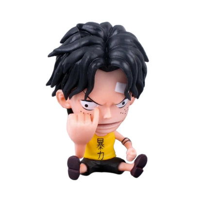 8-10cm Anime Figur One Piece Monkey D Luffy Roronoa Zoro Kawaii Spielzeug Q-Version Figural Nendoroid Auto Dekoration PVC Modell Geschenk