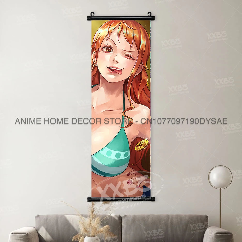 ONE PIECE Poster Anime Shirahoshi Hanging Paintings Vivi Home Decor Boa Hancock Wall Art Nico Robin Scroll Picture Nami Mural - One Piece Merchandise - Free Shipping Buy Now
