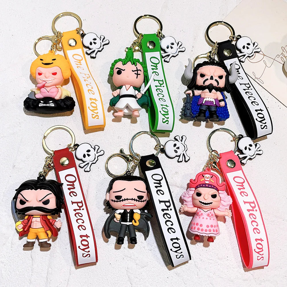 Anime One Piece Keychain Luffy Zoro Portgas·D· Ace Key Chain Llaveros Porte Clé Keyring Doll Bag Charm Pendent Car Keychains - One Piece Merchandise - Free Shipping Buy Now