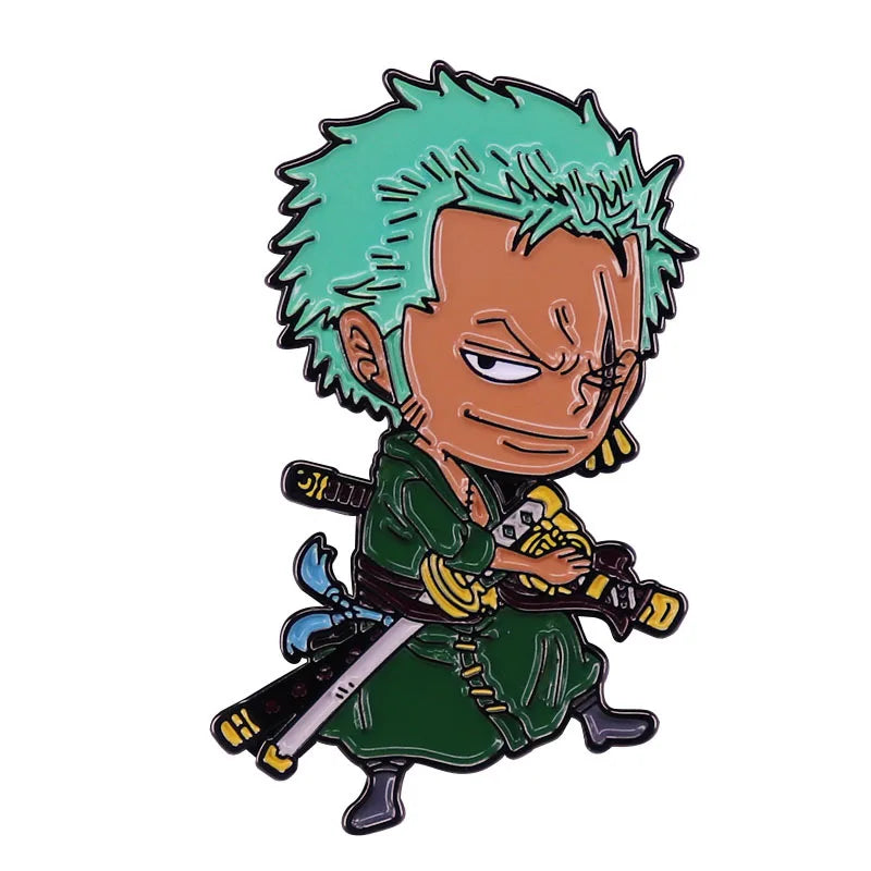 One Piece Cartoon Hartemaille-Anstecknadel Luffy Zoro Sanji Law Abzeichen Brosche Rucksack Hut Emaille-Anstecknadeln Accessoires Geschenk für Freunde Fans