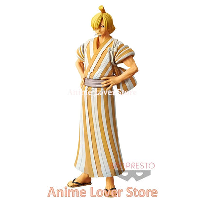Bandai Banpresto Original One Piece DXF Wano Country Luffy Chopper Zoro Sanji Nami Robin Usopp Anime Figures Toys for Kids Gift
