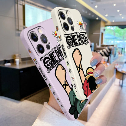 Anime One Piece Sanji Soft TPU Cover For iPhone 16 15 14 13 12 11 Pro Max Plus Left Rope Shockproof Liquid Phone Case