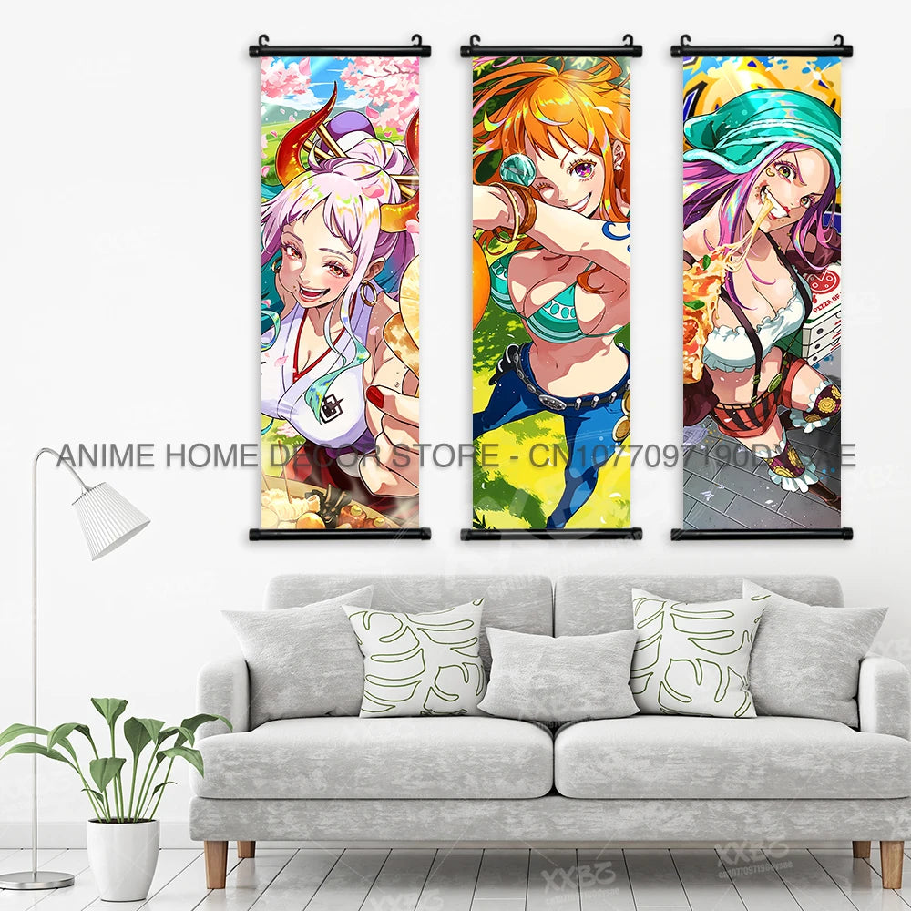 ONE PIECE Poster Anime Shirahoshi Hanging Paintings Vivi Home Decor Boa Hancock Wall Art Nico Robin Scroll Picture Nami Mural - One Piece Merchandise - Free Shipping Buy Now
