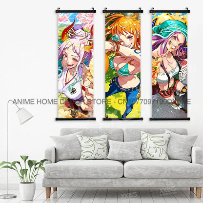 ONE PIECE Poster Anime Shirahoshi Hanging Paintings Vivi Home Decor Boa Hancock Wall Art Nico Robin Scroll Picture Nami Mural - One Piece Merchandise - Free Shipping Buy Now