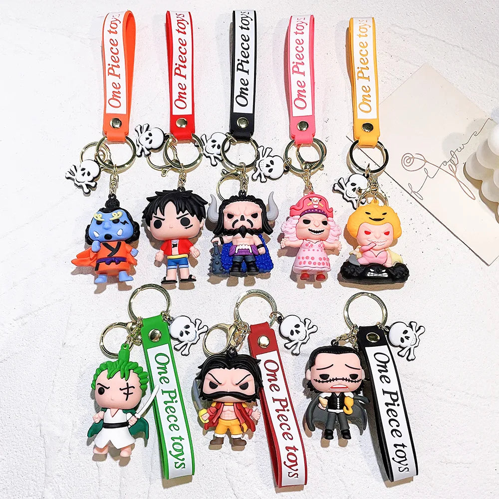 Anime One Piece Keychain Luffy Zoro Portgas·D· Ace Key Chain Llaveros Porte Clé Keyring Doll Bag Charm Pendent Car Keychains - One Piece Merchandise - Free Shipping Buy Now