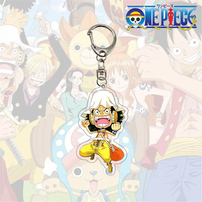 Anime One Piece Trafalgar Law Charlotte Katakuri Nico Robin Nami Chopper Lysop Acryl Schlüsselanhänger Schlüsselanhänger Anhänger Figur Geschenke